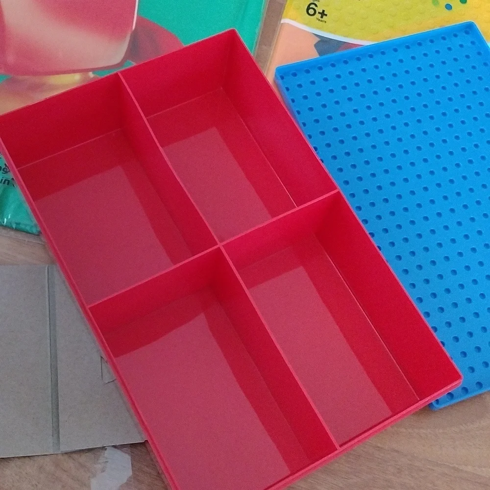 Lego + Make it Blocks Desk Mini Storage Boxes and Book Covers, 6 pc Set